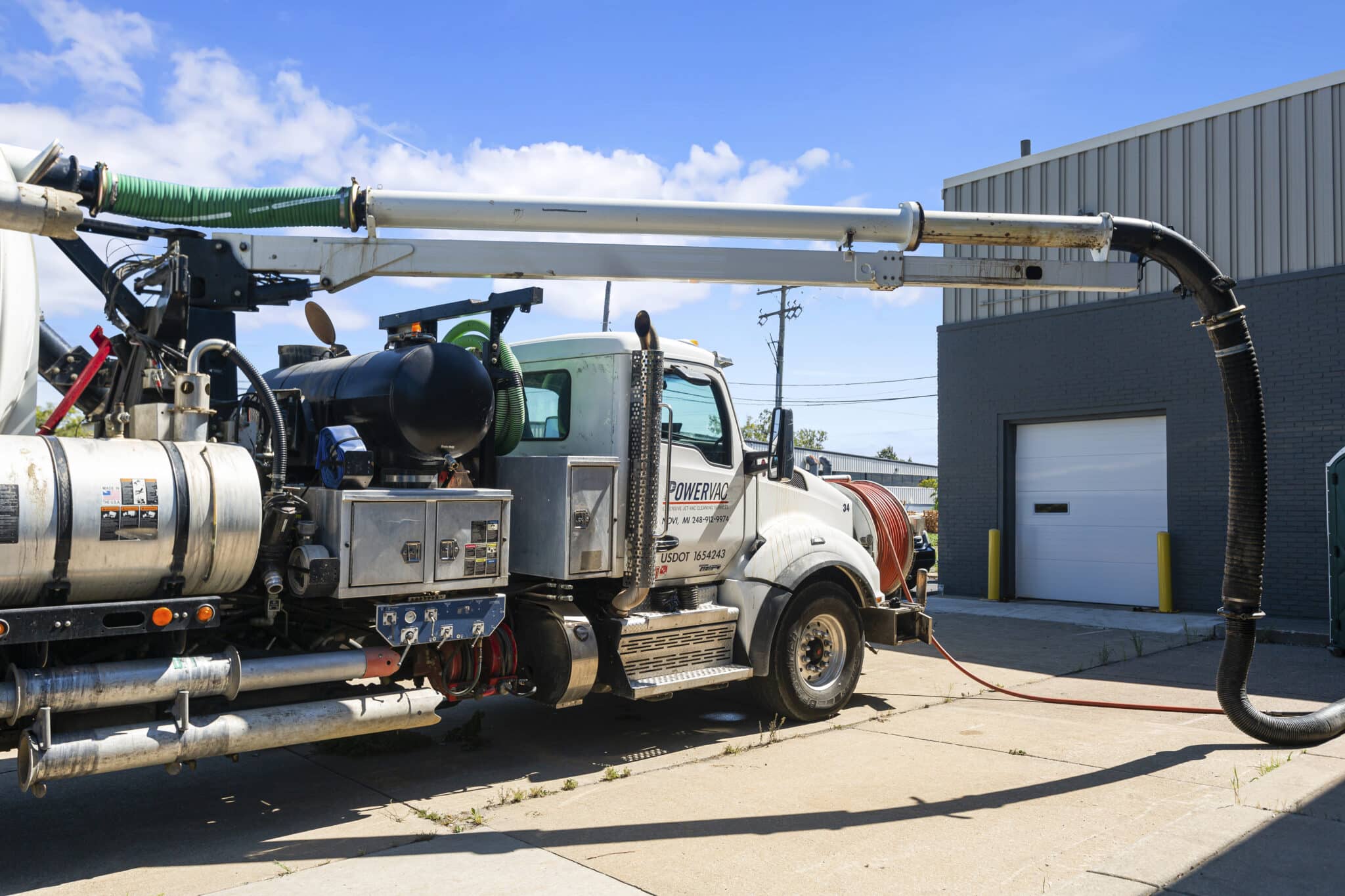 A PowerVac Truck at work cleaning a facility
